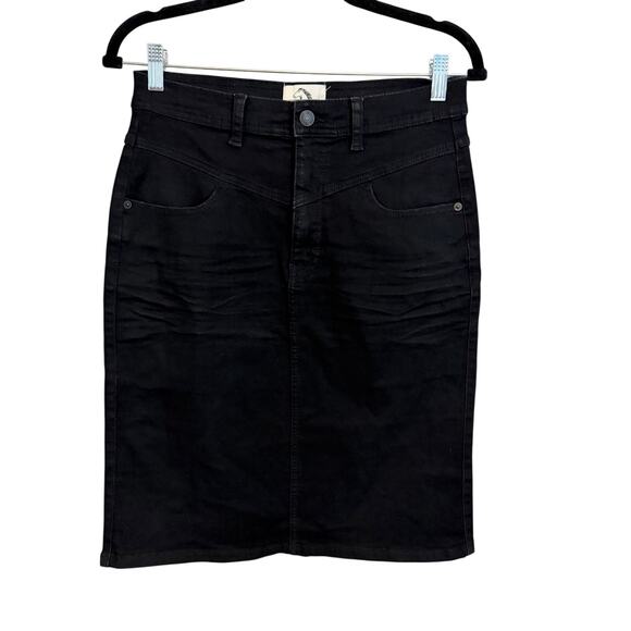 Jordache Dresses & Skirts - Jordache Vintage Denim Skirt Size 28 Black Casual Dark Wash